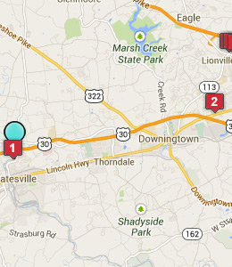 Map of Coatesville, PA hotels