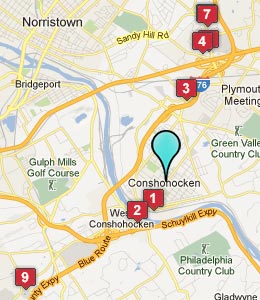 Map of Conshohocken, PA hotels
