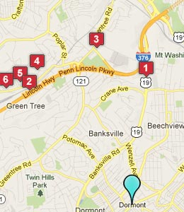 Map of Dormont, PA hotels