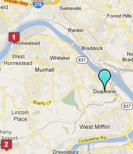 Map of Duquesne, PA hotels