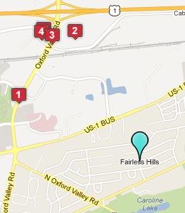 Map of Fairless Hills, PA hotels