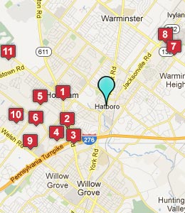 Map of Hatboro, PA hotels