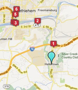 Map of Hellertown, PA hotels