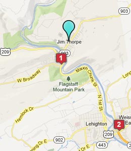 Map of Jim Thorpe, PA hotels