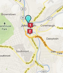 Map of Johnstown, PA hotels