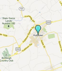 Map of Kutztown, PA hotels