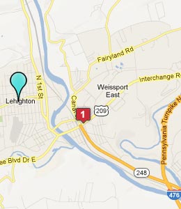 Map of Lehighton, PA hotels