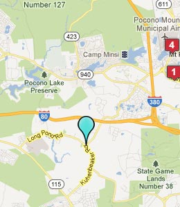 Map of Long Pond, PA hotels
