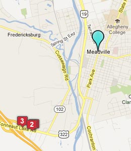 Map of Meadville, PA hotels