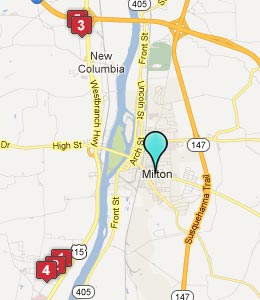 Map of Milton, PA hotels