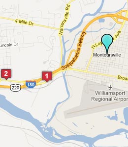 Map of Montoursville, PA hotels