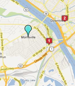 Map of Morrisville, PA hotels