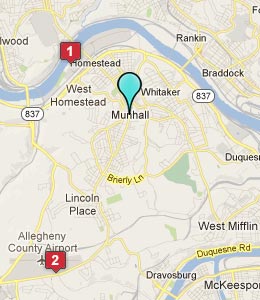 Map of Munhall, PA hotels