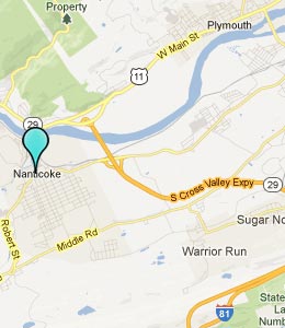 Map of Nanticoke, PA hotels