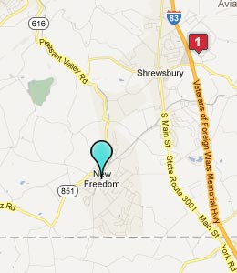Map of New Freedom, PA hotels