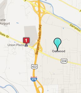 Map of Oakwood, PA hotels