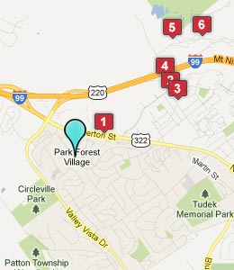 Map of Park Forest Village, PA hotels