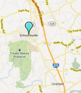Map of Schnecksville, PA hotels
