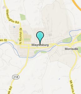 Map of Waynesburg, PA hotels