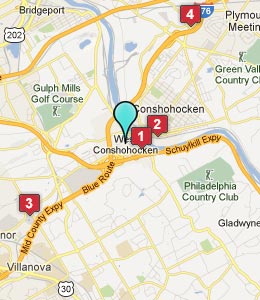 Map of West Conshohocken, PA hotels