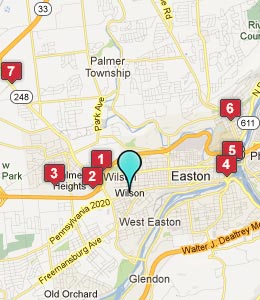 Map of Wilson, PA hotels