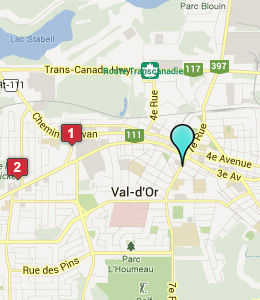 Map of Val-d'Or, QC hotels