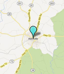 Map of Abbeville, SC hotels