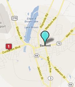 Map of Barnwell, SC hotels