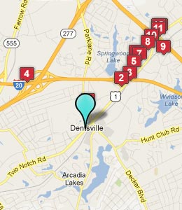 Map of Dentsville, SC hotels