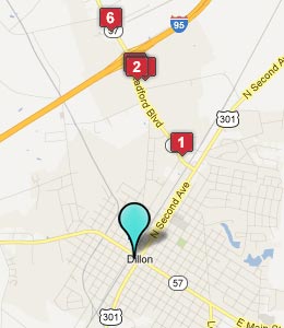 Map of Dillon, SC hotels