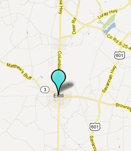 Map of Estill, SC hotels