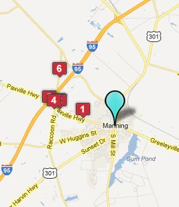 Map of Manning, SC hotels