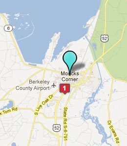 Map of Moncks Corner, SC hotels