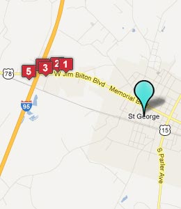 Map of St George, SC hotels