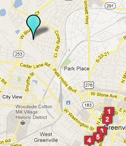 Map of Sans Souci, SC hotels
