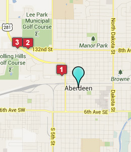 Map of Aberdeen, SD hotels