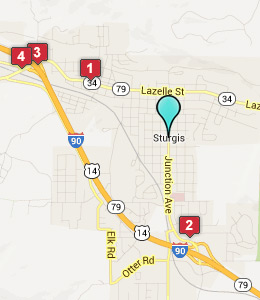 Map of Sturgis, SD hotels