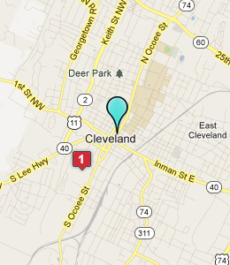 Map of Cleveland, TN hotels