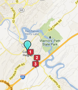 Map of Colonial Heights, TN hotels