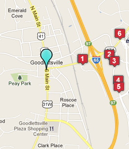 Map of Goodlettsville, TN hotels