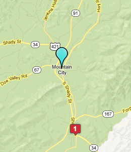 Map of Mountain City, TN hotels