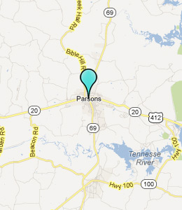 Map of Parsons, TN hotels