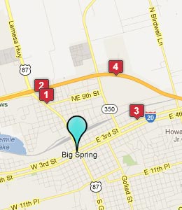 Map of Big Spring, TX hotels