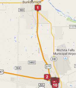 Map of Burkburnett, TX hotels