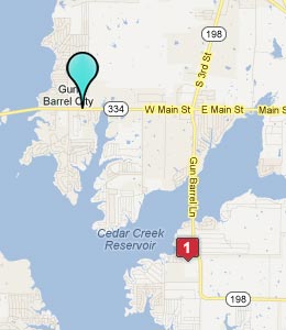 Map of Gun Barrel City, TX hotels
