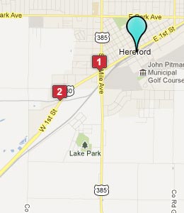 Map of Hereford, TX hotels