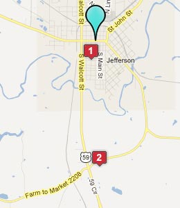 Map of Jefferson, TX hotels