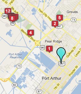 Map of Port Arthur, TX hotels