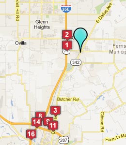 Map of Red Oak, TX hotels