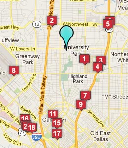 Map of University Park, TX hotels